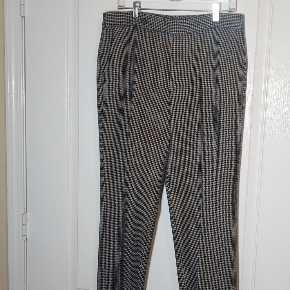 Lauren Ralph Lauren Womens Black Wool Herringbone Trousers